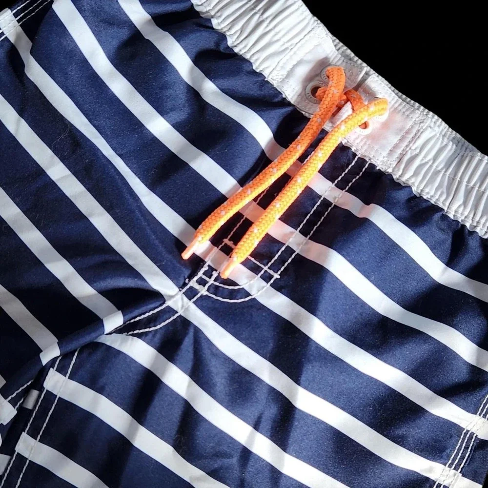 Nautical Striped Swim Trunks Navy White Orange 4T Gap Kids Boys